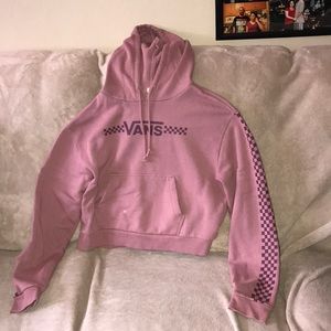 Vans medium crop hoodie pink & purple damaged 💕